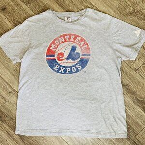 Montreal Expo Vintage Men’s T-shirt MLB Cooperstown Size L Grey Coors Light